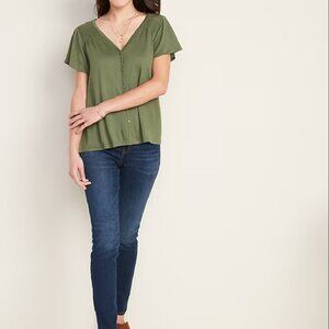 Old Navy Button Front Jersey Knit Top